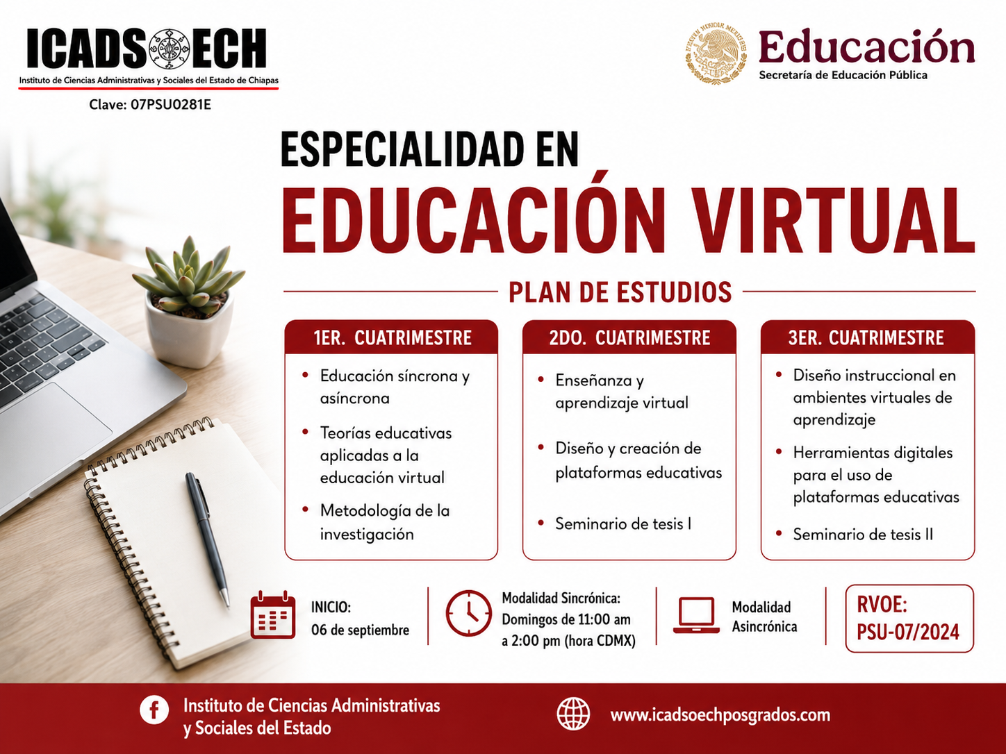 Icadsoech - Especialidad en Educación Virtual - Plan de Estudios